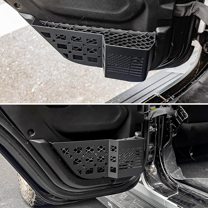 Z8 Metal Rear Door Storage Pockets Compatible with 2018-2025 Jeep Wrangler JL JLU JT Side Organizer Storage Box Replace Sagging Nets