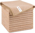 Orighty Microfiber Cleaning Cloth, 12 Pack Microfiber Towels for Cars, Highly Absorbent Car Cleaning Supplies, Lint Free Cloths Clean Rags for Car Care, House, Kitchen, 12x11 inch, Brown