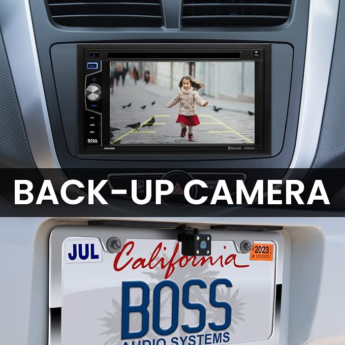 Elite BV755BLC Car Stereo System - 6.2 Inch Double Din Touchscreen, Bluetooth Audio & Calling Head Unit, Radio Receiver, CD Player, USB, SD, Backup Camera, Hook Up To Amplifier