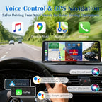 8.1" HD Carplay Screen for Car Stereo, 2K Dash Cam Wireless Portable Touch Screen Car Play with Apple Carplay & Android Auto with 1080P Back Up Camera, Bluetooth, Mirror Link, GPS, AUX, Voice Control