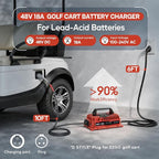 48 Volt Golf Cart Battery Charger 18 AMP for Club Car Precedent & DS with 3-Pin Round Plug-Lead Acid