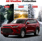Grand Highlander Rain Guards-Window Visors for Toyota Grand Highlander 2024 2025 2026, Outside-Mount Tape-On Side Window Wind Deflectors for Car Accessories Vent Visors Rainproof Black