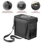 Car Trash Can with Lid - Car Accessories for Women Men, Vehicle Trash Bin Storage Bag, Truck Garbage Can Foldable with Metal Rack Support for Back Seat Hanging (2.4 Gallon/9L)
