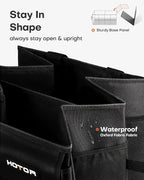 Trunk Organizer - Car Organizer, Foldable Trunk organizer for SUVs & Sedans, Sturdy Car Organization for Car Accessories, Tools, Sundries, Black, 2 Compartments, 21.3"×12.6"×10.6"