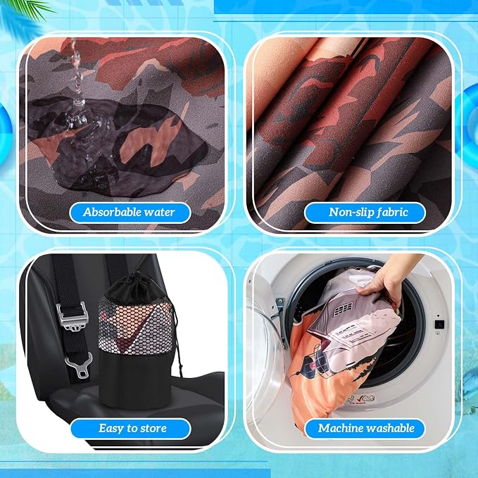 Car Seat Towel Covers with Storage Bag, 63 x 32 Inch Universal Non Slip Waterproof Sweat Protector for Car Truck, Gym Swimming Running, Machine Washable(1 Pack,Mount Desert Island)