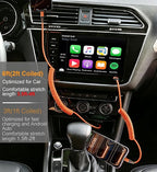 Coiled USB A to USB C Cable for Car [6FT, 2Pack], USB to USB C Cable Fast Charging 60W, USB Type C Cable iPhone Charger USBC Cord for iPhone 17/16/15/Pro Max/Plus/Samsung Galaxy S26/S25/Ultra-Orange