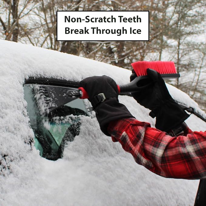 Long Handle Ice Scraper and Snow Brush Combo for Vehicles, Windshield Broom with Foam Grip, Lightweight Winter Tool for Cars and Trucks, Car Snow Brush