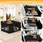 XL Checkered Large Dog Car Seat Cover with Dog Bed Mat for Back Seat Half - Single Seat Travel Hammock Extender, Waterproof Hard Bottom for Medium & Large Dogs, Car SUV Truck Vehicle