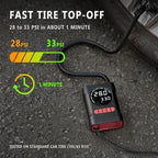 R6 12V DC Tire Inflator Portable Air Compressor, Car Air Pump with Dual Digital Display, Preset Pressure, Auto Shut-Off, 3 Light Modes, Plug-In Tire Pump for Cars, Motorcycles, Bikes, Balls