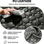 Dog Car Seat Cover with PU Leather Updated,Hard Bottom & Mesh Window, Waterproof Dog Car Seat Cover for Back Seat, Cat-Scratch Resistant Fabric,Backseat Cover for Dogs for Car SUV and Trucks