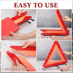 Warning Safety Triangles for Vehicles Foldable Roadside Emergency Kit Emergency Reflective Triangles with Base and Carrying Case for Cars Trucks Breakdown(24 Pack)