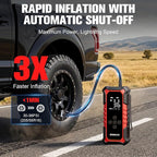 A6 Gear 160 PSI Tire Inflator Portable Air Compressor, 7500mAh Cordless Tire Inflator with Digital Pressure Gauge ＆LED Light, 3X Faster Air Pump for Car Tires, Bike,Balls, Auto Shut-Off