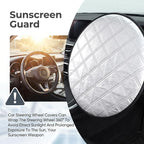 Car Steering Wheel Sun Cover Aluminum Film Sun Shade Steeringwheel Covers 5-Layer Thickened Cooling Thermal Insulation Protector Fits 15.75" Diameter Wheel (Silver)