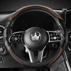 3D Car Steering Wheel Cover Comfort Grip Massage Sporty Anti-Slip Carbon Fiber Faux Leather for F150, Trucks, Jeep, Van, Car Handle Covers for All Seasons, 15.2-16in, Orange