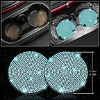 8 pcs Bling Car Accessories Set for Women, Steering Wheel Cover, Sparkly Seat Belt Covers, Bling Gear Shift Cover, Universal Fit Most Cars (Aquamarine Diamond)