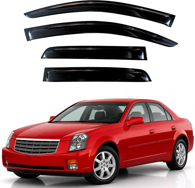 KPY Rain Guards Fit for 2003-2007 Cadillac CTS, Out-Channel Window Visors Vent Wind Deflectors 4PC, Car Accessories for 03-07 CTS