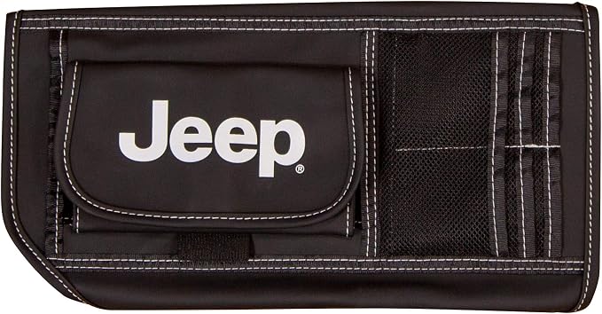006196R01 Jeep Logo Car Truck or SUV Sun Visor Organizer, Auto Interior Pocket Organizer, Registration and Document Holder, Personal Belonging Sunglass Storage Pouch Organizer