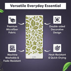 crae. Double Sided Microfiber Hand Towels, 17x27 Inches Waffle Design Kitchen Towels Set, Durable & Soft Fast Drying Hand Wash Cloth and Dishcloth for Everyday Use at Home (Pat & Tricky- Green/Cream)