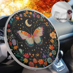 Butterfly Car Steering Wheel Cover Sun Shade,Anti-Heat Steering Wheel Protector,Universal 17 inch Auto Steering Wheel Sun Block Cover,Cute Steering Wheel Accessories for Women