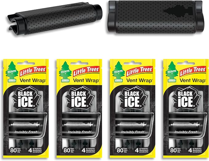 Car Air Freshener | Vent Wrap Provides Long Lasting Scent, Invisibly Fresh | 16 Air Fresheners | Black Ice
