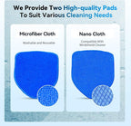 XINDELL Windshield Cleaner Tool, Car Window Cleaning Kit with 5 Reusable Microfiber Pads, Extendable Handle & 360° Rotating Head, Safety Hammer, Streak-Free Auto Glass Wiper for Car Truck SUV RV