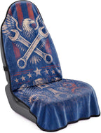 Car Seat Towel Cover for Front Seats, 1Pc Sweat Absorbent Car Seat Protector with Non-Slip Backing, Waterproof Towel Car Seat Covers for Runners, Gym, Swimming, Beach, Pets, Eagle Gear