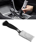 Universal 2 in 1 Duster for Car Clean,Car Bursh Tool,Double Head Brush,Auto Interior Detailing Brush,Soft Car Interior Detailing Brush Dust Brush (Black)