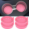 Car Cup Coaster Universal Non-Slip Cup Holders Bling Crystal Rhinestone Car Interior Accessories 4 Pack Peach Pink