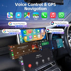 Single Din Radio Car Stereo with Wireless Apple Carplay & Android Auto, 6.9" UHD Touchscreen Car Stereo with Bluetooth, 1080P Backup Camera Mirror Link Navigation USB Type-C Fast Charging FM/AM EQ SWC