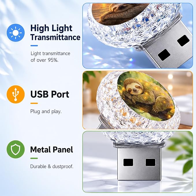 Penguin USB LED Car Portable Interior Multi-Color Atmosphere Lamp | Portable Mini LED Night Light Auto Ambient Lighting, Universal Vehicle Bedroom Decor Car Accessories Gifts for Women Men