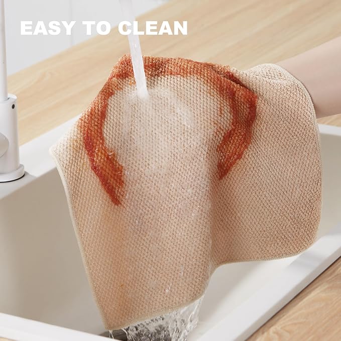 Microfiber Cleaning Cloth, Soft Absorbent Cloth, Multi-Purpose Cleaning Cloth, Highly Absorbent Cleaning Rags, Lint-Free, Streak-Free Cleaning Cloths for Kitchen Home Office, 5Pcs
