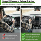 5" 8.4" Screen Magnetic Phone Mount Holder for 2019-2026 Dodge Ram 1500 2500 3500 w/12V Outlet Part Magnet Dash Cell Phone Cradles Adjustable Phone Stand Accessories for 2019+ RAM 1500-3500