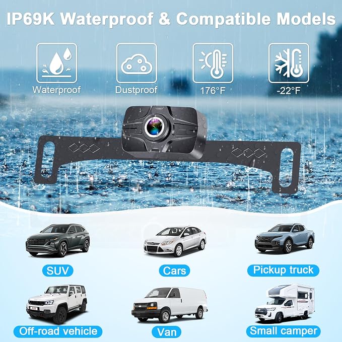 HD 1080P 7 Inch Wireless Backup Camera for Truck: 15-Min Easy Install 150° Wide View Angle Eliminate Rear Blind Spots with Starlight Night Vision - Rear View Camera for Pickup SUV Car Parking Safety
