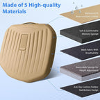Premium Leather Car Seat Cushion, Comfort Memory Foam Driver Seat Cushion for Long Driving, Waterproof Non-Slip Seat Cushions for Cars, Truck, SUV, Office Chairs, Stadium, Beige