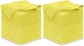 Microfiber Cleaning Cloth Yellow - 24 Pcs 12.5"x12.5" - High Performance - 1200 Washes, Ultra Absorbent Towels Weave Grime & Liquid for Streak-Free Mirror Shine - Car Washing Cloth