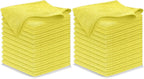 Microfiber Cleaning Cloth Yellow - 24 Pcs 12.5"x12.5" - High Performance - 1200 Washes, Ultra Absorbent Towels Weave Grime & Liquid for Streak-Free Mirror Shine - Car Washing Cloth