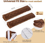Soft Auto Seat Belt Cover Seatbelt Shoulder Pad Cushions 2 PCS for a More Comfortable Driving Universal Fit for All Cars and Backpack Brown