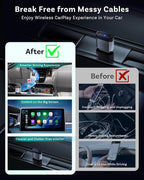 OTTOCAST Mini Nova Wireless CarPlay Adapter Convert Wired to Wireless CarPlay Fast Auto Connect, Plug & Play 2 in 1 Mini Dongle for Factory Wired CarPlay/Android Auto Cars