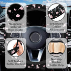 Cute Unicorn Steering Wheel Cover for Women, Anti-Slip Car Steering Wheel Cover with 2 Pcs Cup Holders Neoprene Breathable Car Accessories Universal 15 Inch Auto Interior Decor