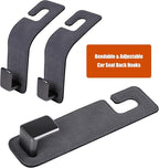 Car Seat Back Hook Metal with Suede Universal Vehicle Headrest Hangers Interior Storage Organizer for Purse Handbag Coat Grocery Bags 2 Pack Grey