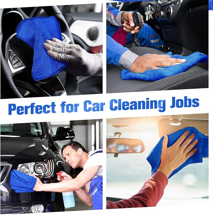 Cleaning Cloth Dry Erase Cloth Cleaning Rags Reasonable Kitchen Towels Microfiber Towels Cars Wash(6 x 6 Inch,Blue,30 Pcs)
