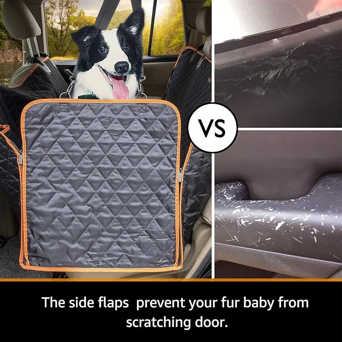 Dog Car Seat Covers 100% Waterproof, Dog Seat Cover with Side Flaps from Scratching, Pet Seat Cover for Back Seat of Car/SUV/Truck Machine Washable… (Truck)