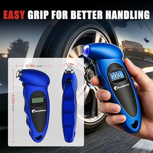 Digital Tire Pressure Gauge,Accurate Cars Air Gauge 150 PSI,Blue | 0-150PSI Calibrated,Accurate in 0.1 Increments,4 Measurement Units,Backlight LCD&Nozzle Light,for Everyday Vehicles