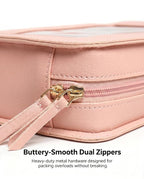Clear Makeup Bags, TSA Approved Toiletry Bag with Zipper, Clear Makeup Organizer Fit Carry-on Travel Essentials,Clear Cosmetic Bags for Women Men (C-Pink)