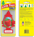 Car Air Freshener I Hanging Tree Provides Long Lasting Scent for Auto or Home I Strawberry, 6-Packs (4 Count)