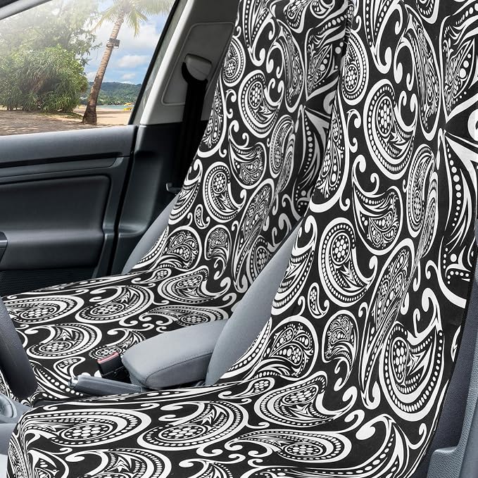 Car Seat Towel Covers with Storage Bag, 63 x 32 Inch Universal Non Slip Waterproof Sweat Protector for Car Truck, Gym Swimming Running, Machine Washable(2 Pack,Paisley)