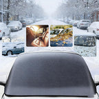 Front Windshield Snow Cover with Side Window Protection for Car and SUV, Winter Frost Ice Guard, Windproof Car Windshield Protector (Oxford Cloth Black)