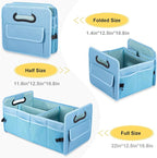 Car Trunk Organizer, Car Organizers and Storage Collapsible Multi Compartment Container Box, Adjustable Car Accessories for SUV Sedan Truck, Standard Size, Light Blue