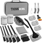 Windshield Cleaner Tool, Car Interior Cleaning Kit, Car Detailing Kit Interior Cleaner with10Pcs Detailing Brush Set, Gray Auto Detailing Supplies & Accessories