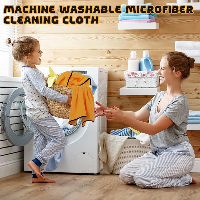 100 Pcs Yellow Microfiber Towels: 16"x16" Microfiber Drying Towels Bulk Micro Fiber Car Cleaning Cloth for Cars Drying Washing Polishing Cleaning Household Supplies